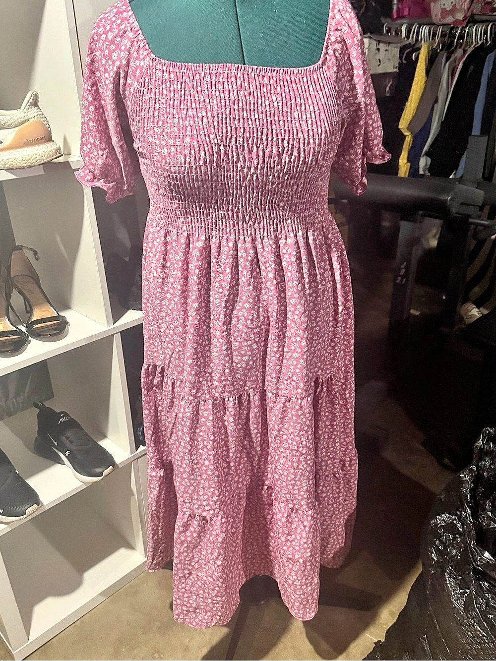 Pink Floral Maxi Dress Like New